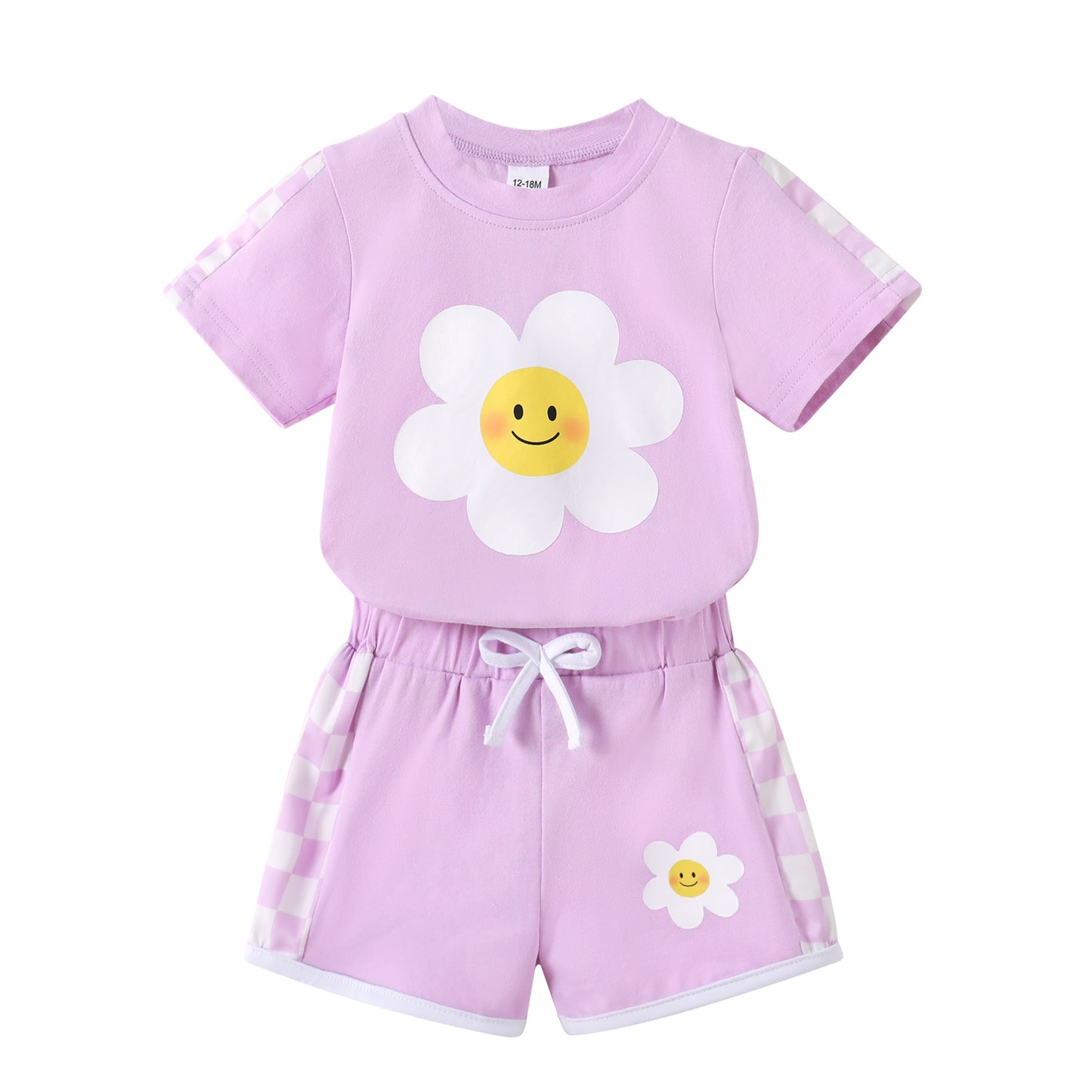 Happy Town Toddler Baby Girl Summer Outfits Butterfly Print Short Sleeve T-Shirt + Shorts Girls Two-Piece Clothes Set