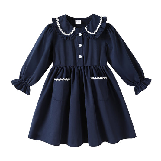 Younger Tree Baby Girls Dress winter Long Sleeved Plaid Skirt Clothes