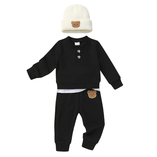 Younger Tree Toddler Baby Boy Sweatshirt Set Top Sweatpants Set Cute Sweatsuit