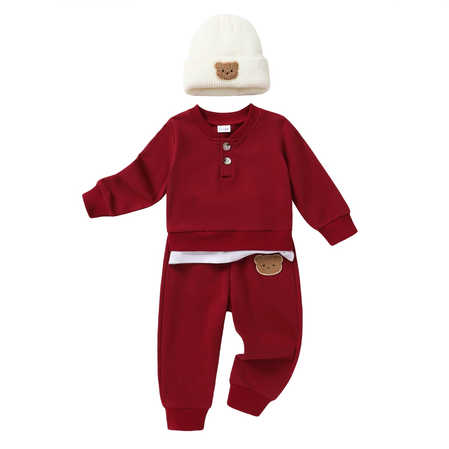 Younger Tree Toddler Baby Boy Sweatshirt Set Top Sweatpants Set Cute Sweatsuit
