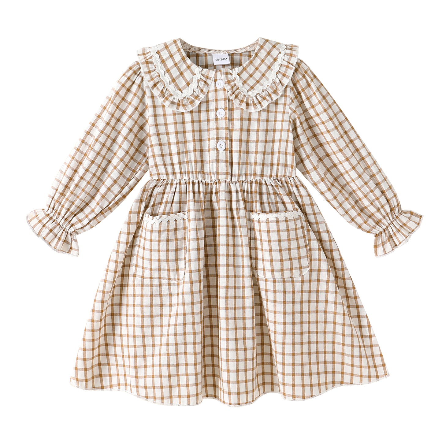 Younger Tree Baby Girls Dress winter Long Sleeved Plaid Skirt Clothes