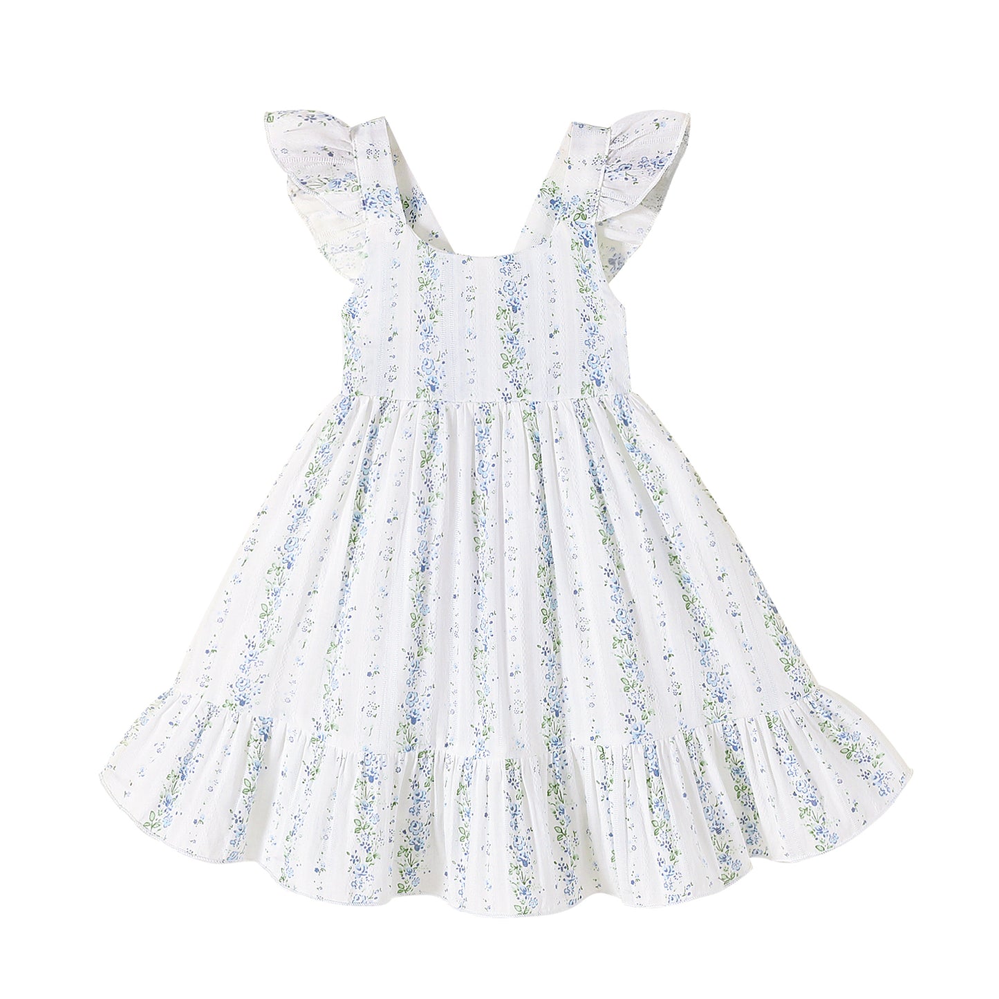 MAMAMI Kids Baby Girls Summer Boho Dress Sleeveless Floral Ruffle Toddler Girls Beach Sundress