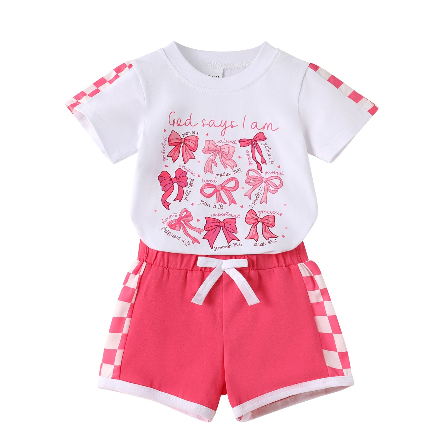 Happy Town Toddler Baby Girl Summer Outfits Butterfly Print Short Sleeve T-Shirt + Shorts Girls Two-Piece Clothes Set
